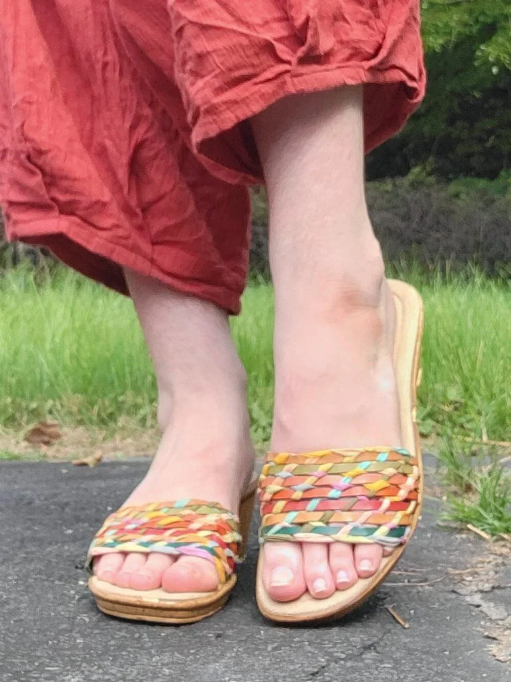 ❝ Italian shoemakers rainbow stap leather sandals 🌈 . ❞